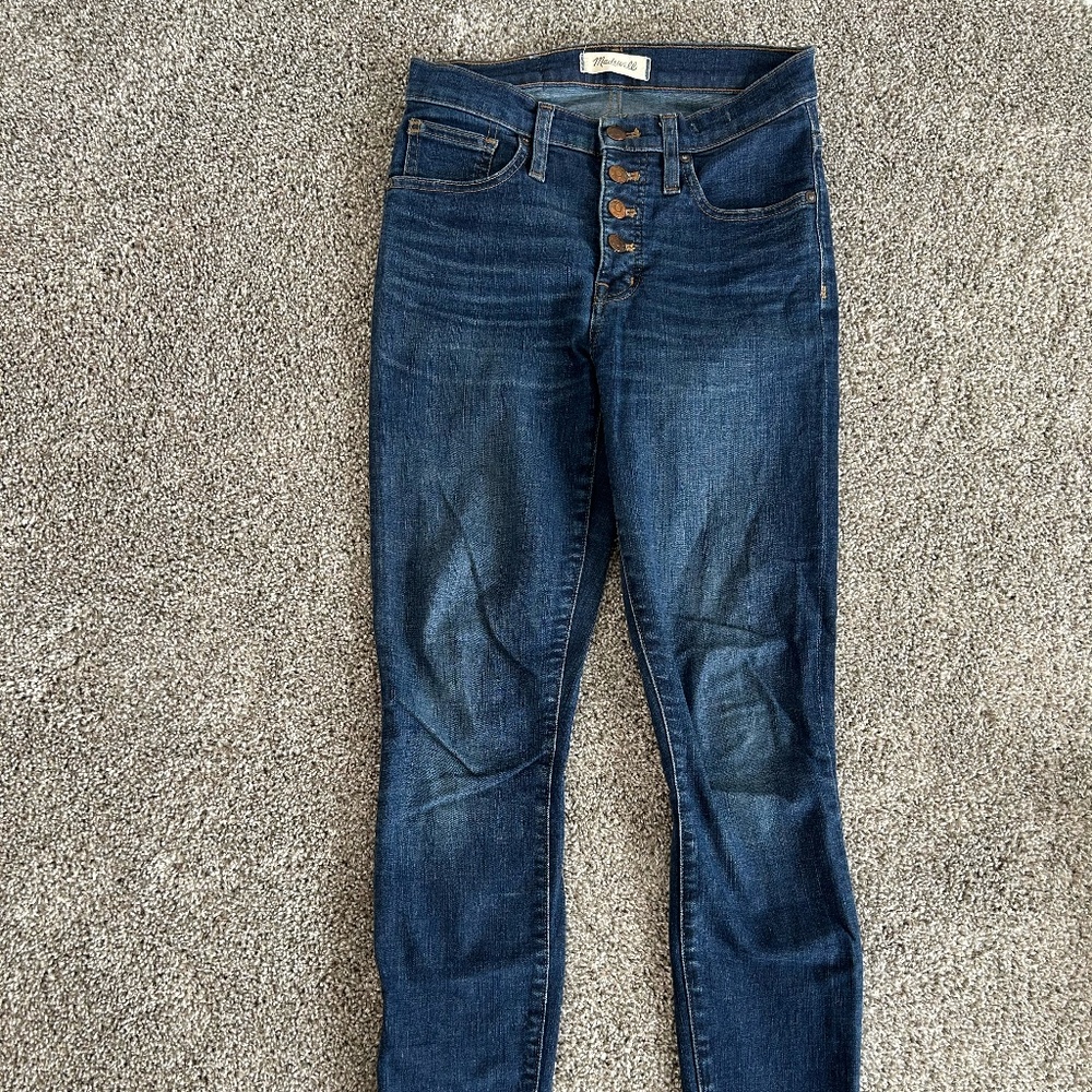 Madewell 9in High Rise Skinny Jeans Dark Wash